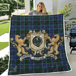 Scottish Macinnes Clan Badge Tartan Plaid Lion Crest Premium Quilt Scottish Plaid Tartan Plaid - ScotsTee - scotstee.com