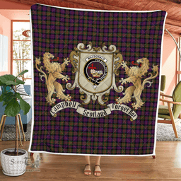 Scottish Macdonald Donald Clan Badge Tartan Plaid Lion Crest Premium Quilt Scottish Plaid Tartan Plaid - ScotsTee - scotstee.com