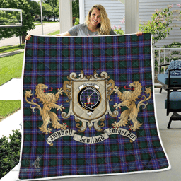 Scottish Guthrie Clan Badge Tartan Plaid Lion Crest Premium Quilt Scottish Plaid Tartan Plaid - ScotsTee - scotstee.com