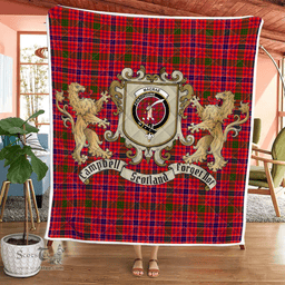 Scottish Macrae Clan Badge Tartan Plaid Lion Crest Premium Quilt Scottish Plaid Tartan Plaid - ScotsTee - scotstee.com
