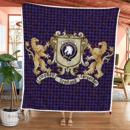 Scottish Horsburgh Clan Badge Tartan Plaid Lion Crest Premium Quilt Scottish Plaid Tartan Plaid - ScotsTee - scotstee.com