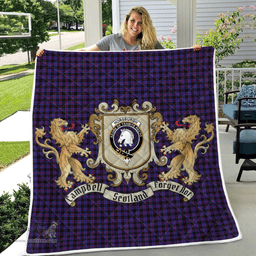 Scottish Horsburgh Clan Badge Tartan Plaid Lion Crest Premium Quilt Scottish Plaid Tartan Plaid - ScotsTee - scotstee.com