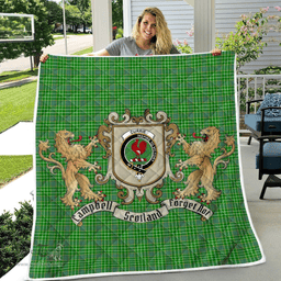Scottish Currie Or Curry Clan Badge Tartan Plaid Lion Crest Premium Quilt Scottish Plaid Tartan Plaid - ScotsTee - scotstee.com