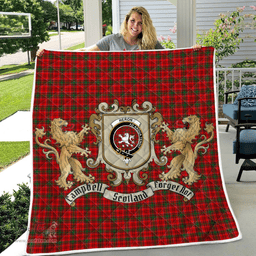 Scottish Heron Clan Badge Tartan Plaid Lion Crest Premium Quilt Scottish Plaid Tartan Plaid - ScotsTee - scotstee.com