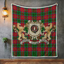 Scottish Macculloch Clan Badge Tartan Plaid Lion Crest Premium Quilt Scottish Plaid Tartan Plaid - ScotsTee - scotstee.com
