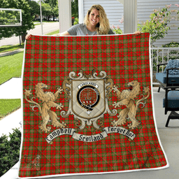 Scottish Langlands Clan Badge Tartan Plaid Lion Crest Premium Quilt Scottish Plaid Tartan Plaid - ScotsTee - scotstee.com