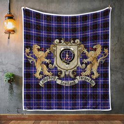 Scottish Dunlop Clan Badge Tartan Plaid Lion Crest Premium Quilt Scottish Plaid Tartan Plaid - ScotsTee - scotstee.com