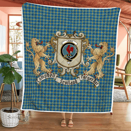 Scottish Laing Clan Badge Tartan Plaid Lion Crest Premium Quilt Scottish Plaid Tartan Plaid - ScotsTee - scotstee.com