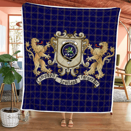 Scottish Crichton Clan Badge Tartan Plaid Lion Crest Premium Quilt Scottish Plaid Tartan Plaid - ScotsTee - scotstee.com