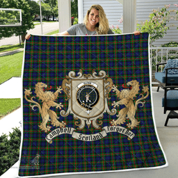 Scottish Gunn Clan Badge Tartan Plaid Lion Crest Premium Quilt Scottish Plaid Tartan Plaid - ScotsTee - scotstee.com