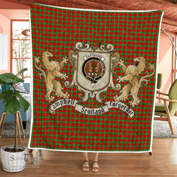 Scottish Gartshore Clan Badge Tartan Plaid Lion Crest Premium Quilt Scottish Plaid Tartan Plaid - ScotsTee - scotstee.com