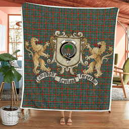 Scottish Bisset Clan Badge Tartan Plaid Lion Crest Premium Quilt Scottish Plaid Tartan Plaid - ScotsTee - scotstee.com