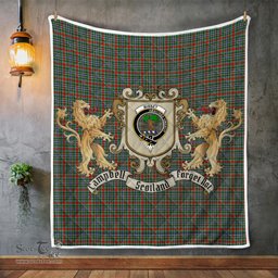 Scottish Bisset Clan Badge Tartan Plaid Lion Crest Premium Quilt Scottish Plaid Tartan Plaid - ScotsTee - scotstee.com
