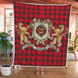 Scottish Drummond Clan Badge Tartan Plaid Lion Crest Premium Quilt Scottish Plaid Tartan Plaid - ScotsTee - scotstee.com