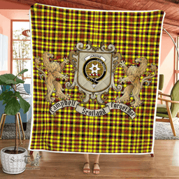 Scottish Jardine Clan Badge Tartan Plaid Lion Crest Premium Quilt Scottish Plaid Tartan Plaid - ScotsTee - scotstee.com