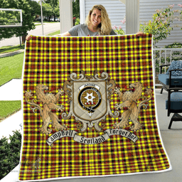 Scottish Jardine Clan Badge Tartan Plaid Lion Crest Premium Quilt Scottish Plaid Tartan Plaid - ScotsTee - scotstee.com