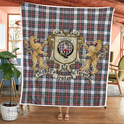Scottish Dennistoun Clan Badge Tartan Plaid Lion Crest Premium Quilt Scottish Plaid Tartan Plaid - ScotsTee - scotstee.com