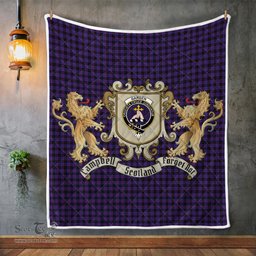 Scottish Garden Clan Badge Tartan Plaid Lion Crest Premium Quilt Scottish Plaid Tartan Plaid - ScotsTee - scotstee.com