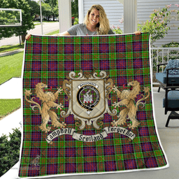 Scottish Macdonald Ranald Clan Badge Tartan Plaid Lion Crest Premium Quilt Scottish Plaid Tartan Plaid - ScotsTee - scotstee.com