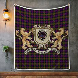 Scottish Macdonell Of Glengarry Clan Badge Tartan Plaid Lion Crest Premium Quilt Scottish Plaid Tartan Plaid - ScotsTee - scotstee.com