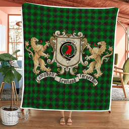 Scottish Halkerston Clan Badge Tartan Plaid Lion Crest Premium Quilt Scottish Plaid Tartan Plaid - ScotsTee - scotstee.com