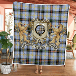 Scottish Bell Clan Badge Tartan Plaid Lion Crest Premium Quilt Scottish Plaid Tartan Plaid - ScotsTee - scotstee.com