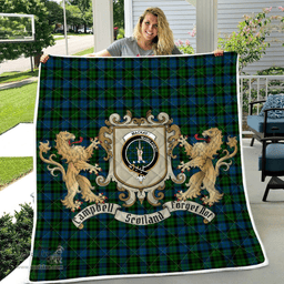 Scottish Mackay Clan Badge Tartan Plaid Lion Crest Premium Quilt Scottish Plaid Tartan Plaid - ScotsTee - scotstee.com