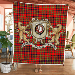 Scottish Hepburn Clan Badge Tartan Plaid Lion Crest Premium Quilt Scottish Plaid Tartan Plaid - ScotsTee - scotstee.com