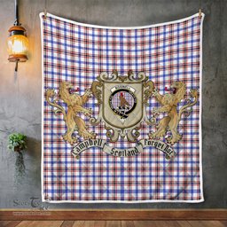 Scottish Boswell Clan Badge Tartan Plaid Lion Crest Premium Quilt Scottish Plaid Tartan Plaid - ScotsTee - scotstee.com