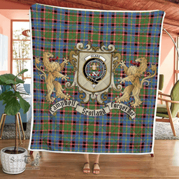 Scottish Glass Clan Badge Tartan Plaid Lion Crest Premium Quilt Scottish Plaid Tartan Plaid - ScotsTee - scotstee.com