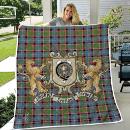 Scottish Glass Clan Badge Tartan Plaid Lion Crest Premium Quilt Scottish Plaid Tartan Plaid - ScotsTee - scotstee.com