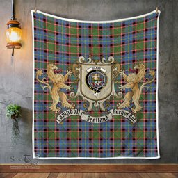 Scottish Glass Clan Badge Tartan Plaid Lion Crest Premium Quilt Scottish Plaid Tartan Plaid - ScotsTee - scotstee.com