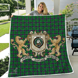 Scottish Duncan Clan Badge Tartan Plaid Lion Crest Premium Quilt Scottish Plaid Tartan Plaid - ScotsTee - scotstee.com