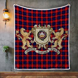 Scottish Maclachlan Clan Badge Tartan Plaid Lion Crest Premium Quilt Scottish Plaid Tartan Plaid - ScotsTee - scotstee.com