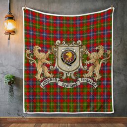 Scottish Forrester Clan Badge Tartan Plaid Lion Crest Premium Quilt Scottish Plaid Tartan Plaid - ScotsTee - scotstee.com