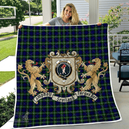Scottish Meldrum Clan Badge Tartan Plaid Lion Crest Premium Quilt Scottish Plaid Tartan Plaid - ScotsTee - scotstee.com