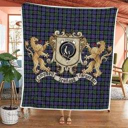 Scottish Fletcher Clan Badge Tartan Plaid Lion Crest Premium Quilt Scottish Plaid Tartan Plaid - ScotsTee - scotstee.com