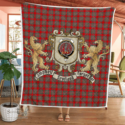 Scottish Macbain Clan Badge Tartan Plaid Lion Crest Premium Quilt Scottish Plaid Tartan Plaid - ScotsTee - scotstee.com