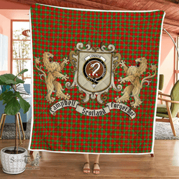 Scottish Lennox Clan Badge Tartan Plaid Lion Crest Premium Quilt Scottish Plaid Tartan Plaid - ScotsTee - scotstee.com