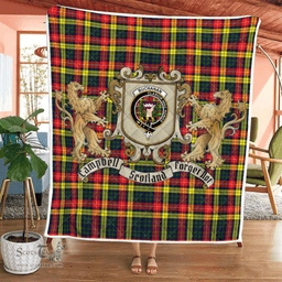 Scottish Buchanan Clan Badge Tartan Plaid Lion Crest Premium Quilt Scottish Plaid Tartan Plaid - ScotsTee - scotstee.com