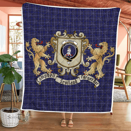 Scottish Fleming Clan Badge Tartan Plaid Lion Crest Premium Quilt Scottish Plaid Tartan Plaid - ScotsTee - scotstee.com