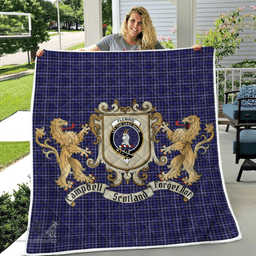 Scottish Fleming Clan Badge Tartan Plaid Lion Crest Premium Quilt Scottish Plaid Tartan Plaid - ScotsTee - scotstee.com