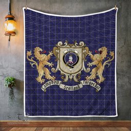 Scottish Fleming Clan Badge Tartan Plaid Lion Crest Premium Quilt Scottish Plaid Tartan Plaid - ScotsTee - scotstee.com