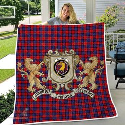 Scottish Haldane Clan Badge Tartan Plaid Lion Crest Premium Quilt Scottish Plaid Tartan Plaid - ScotsTee - scotstee.com