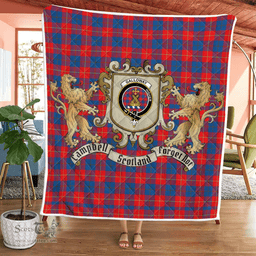 Scottish Galloway Clan Badge Tartan Plaid Lion Crest Premium Quilt Scottish Plaid Tartan Plaid - ScotsTee - scotstee.com