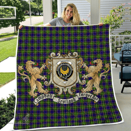 Scottish Arnott Clan Badge Tartan Plaid Lion Crest Premium Quilt Scottish Plaid Tartan Plaid - ScotsTee - scotstee.com