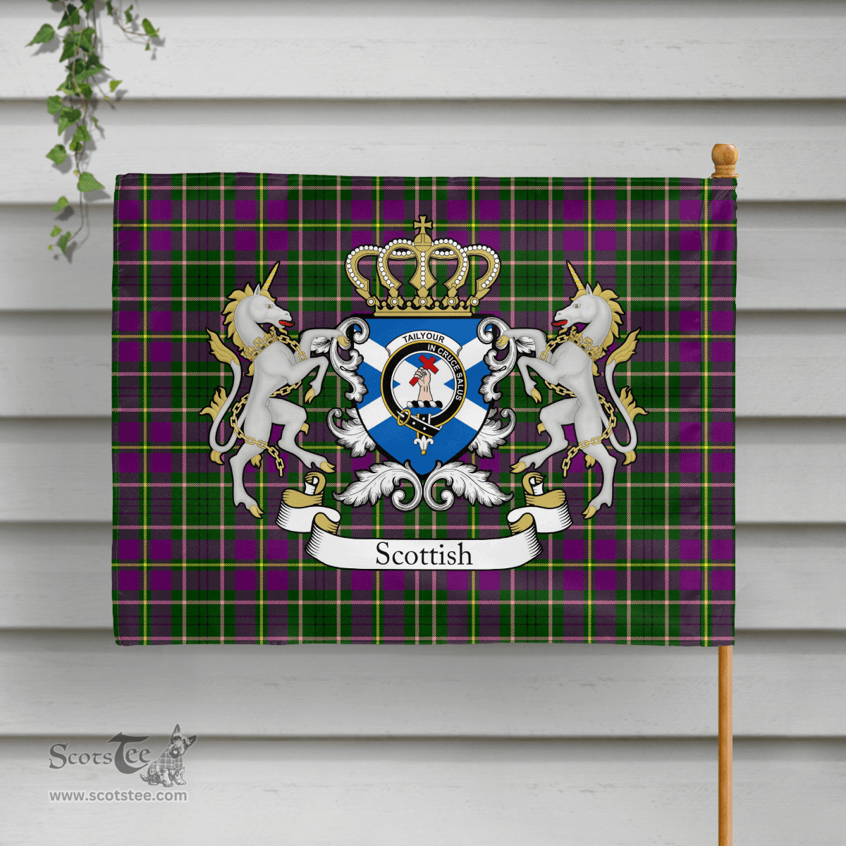 Scottish Tailyour Clan Badge Tartan Coat of Arm Garden Flag - Tartan Plaid Flags Scottish Plaid Tartan Plaid - ScotsTee - scotstee.com