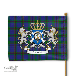 Scottish Strachan Clan Badge Tartan Coat of Arm Garden Flag - Tartan Plaid Flags Scottish Plaid Tartan Plaid - ScotsTee - scotstee.com