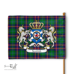Scottish Young Clan Badge Tartan Coat of Arm Garden Flag - Tartan Plaid Flags Scottish Plaid Tartan Plaid - ScotsTee - scotstee.com
