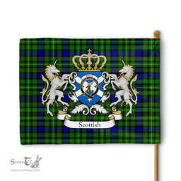 Scottish Rollo Clan Badge Tartan Coat of Arm Garden Flag - Tartan Plaid Flags Scottish Plaid Tartan Plaid - ScotsTee - scotstee.com